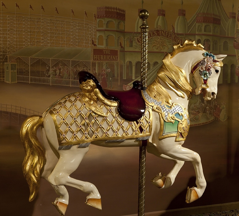 Retro nostalgic merry-go-round