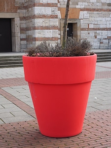 Flowerpot plus size red