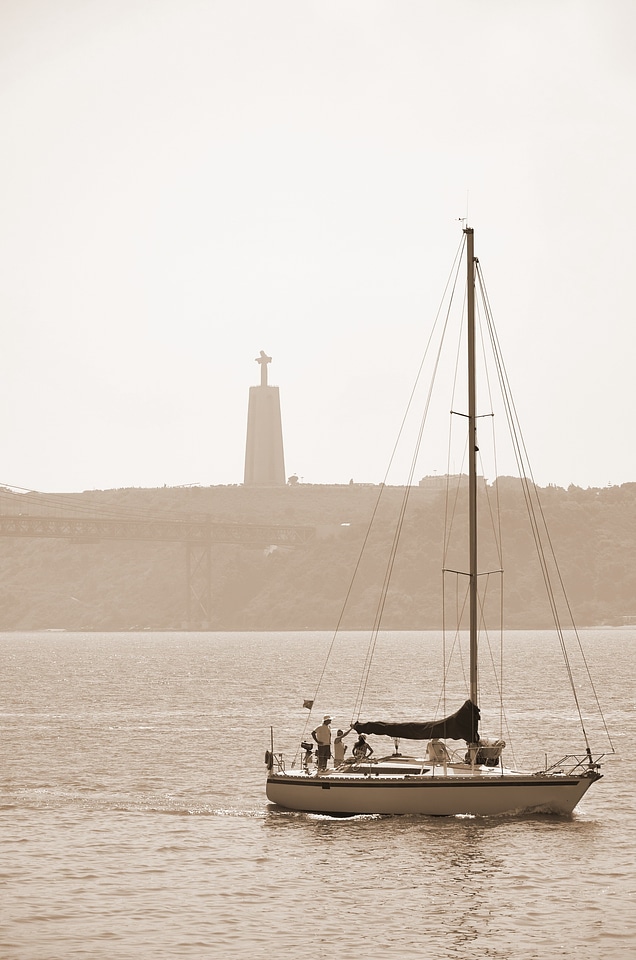 View sailing boat landmark