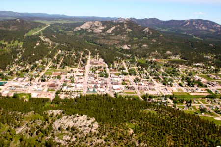 Custer, SD with Black Hills National Forest in Background