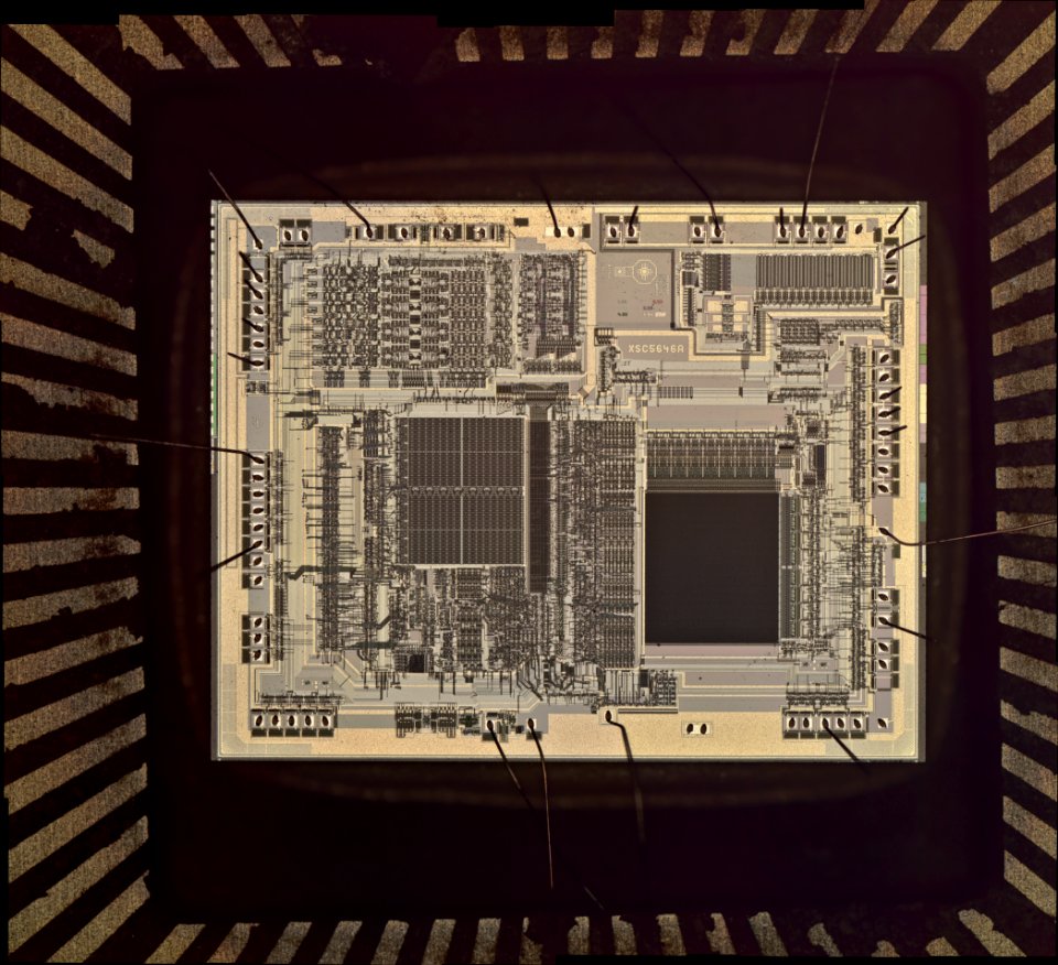 Signetics S87C552 - stitched 5x - top metal