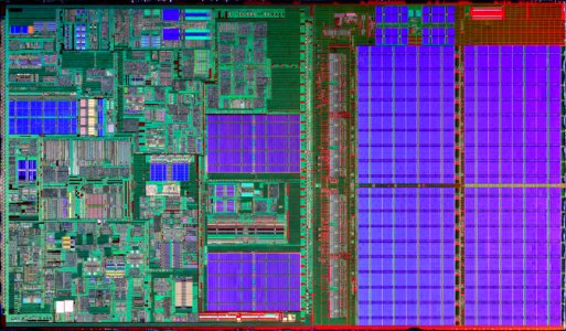 Intel Gallatin die shot - etched