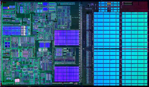 Intel Gallatin die shot - etched