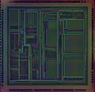 AMD AM29040 die shot - stitched (10x magnification) - high contrast filter
