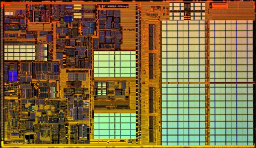 Intel Gallatin die shot - etched