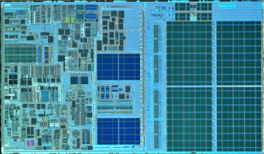 Intel Gallatin die shot - etched