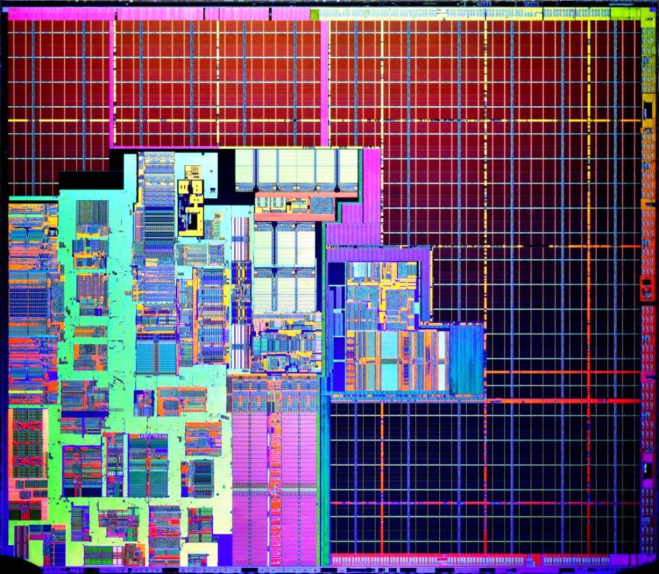 Intel Itanium 2 (Madison) die shot - etched