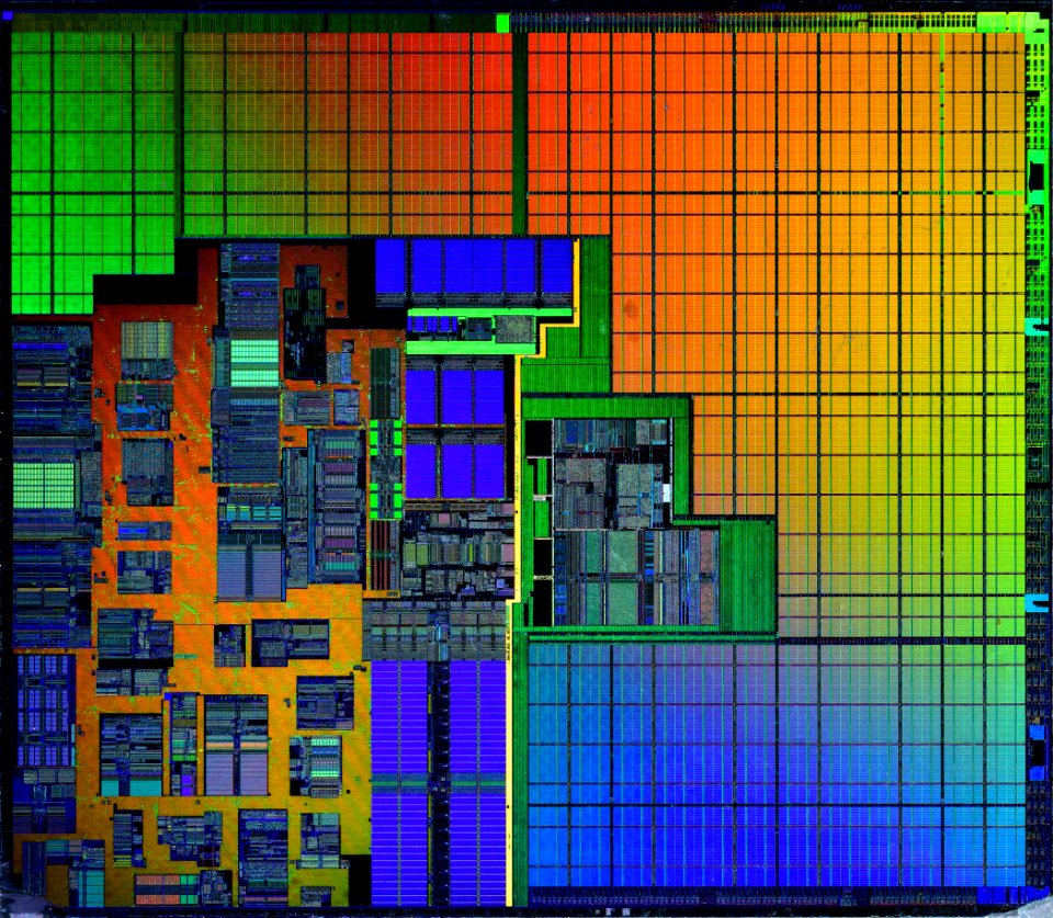 Intel Itanium 2 (Madison) die shot - etched