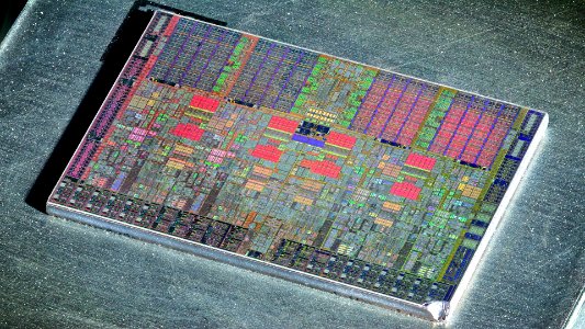 Intel Bloomfield / Gainestown die shot - etched