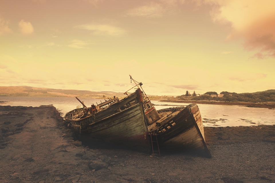 Abandoned aground beach