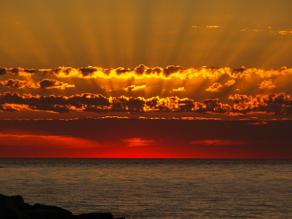 Sunset water clouds