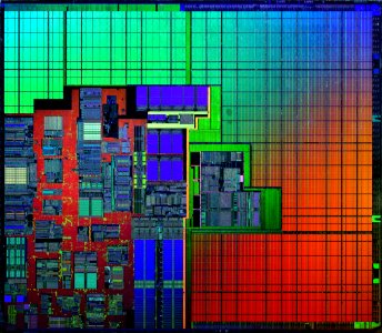 Intel Itanium 2 (Madison) die shot - etched photo