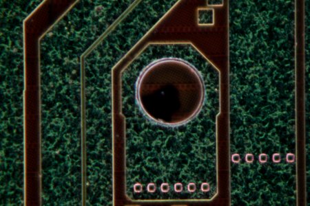 Nvidia NV40 top metal 100x dark field
