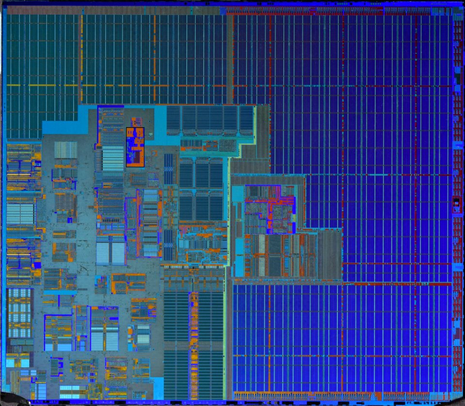 Intel Itanium 2 (Madison) die shot - etched
