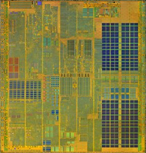 Intel Prescott-1M die shot - high res - stitched - external light