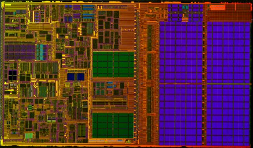 Intel Gallatin die shot - etched