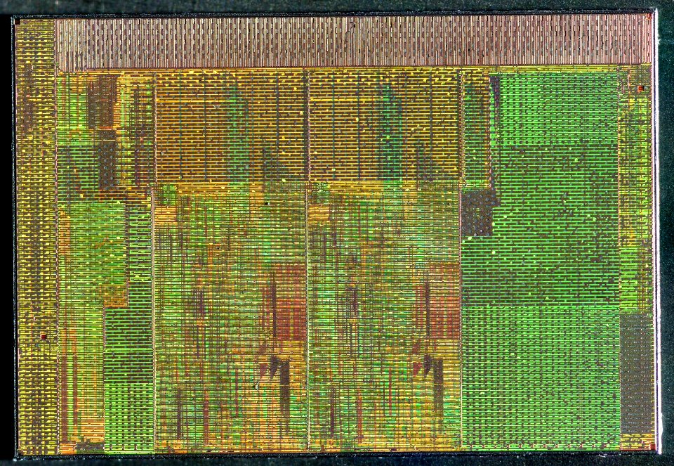 Intel Sandy Bridge 2C-GT1 die shot - top metal