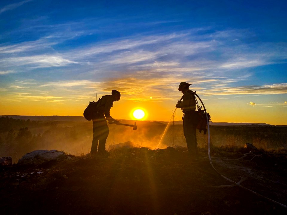Line Camp Fire by Forrest Lewis, Hell Canyon Ranger District