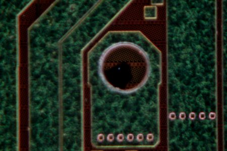 Nvidia NV40 top metal 100x dark field