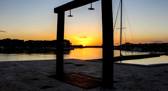 Sunset shower scene