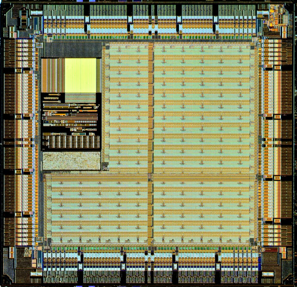 Altera MAX II die shot - etched - stitched