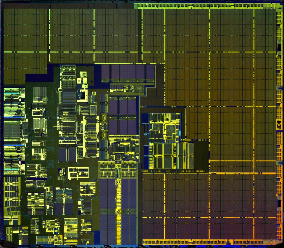 Intel Itanium 2 (Madison) die shot - etched