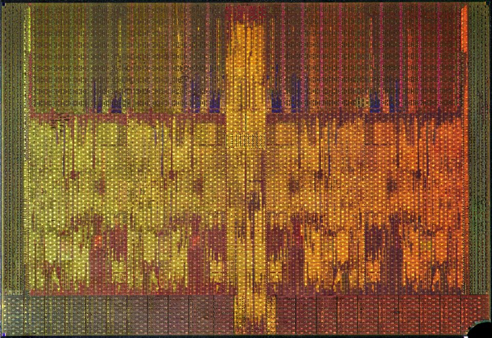 Intel Bloomfield / Gainestown die shot - top metal