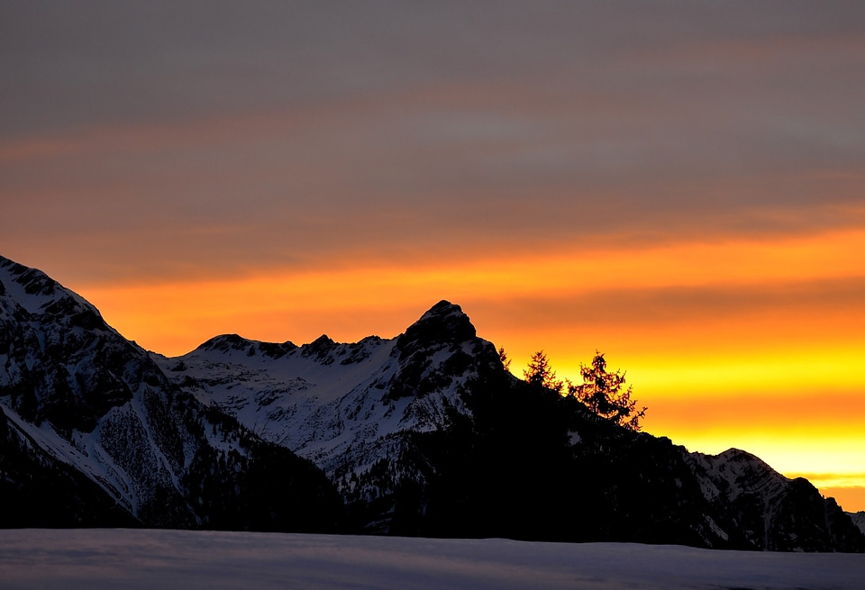 Snow landscape sky