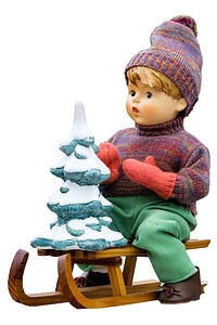 Fir tree sleigh ride snow