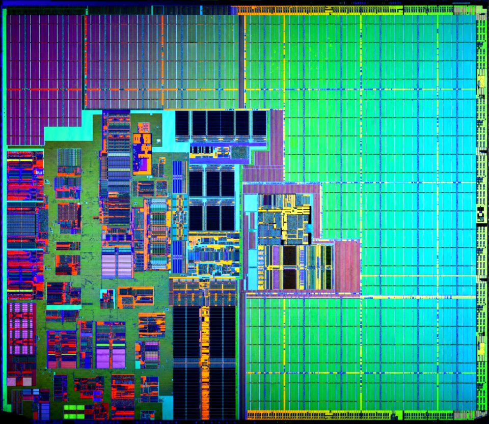 Intel Itanium 2 (Madison) die shot - etched