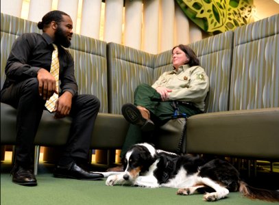 Jennifer Croft and Service Dog