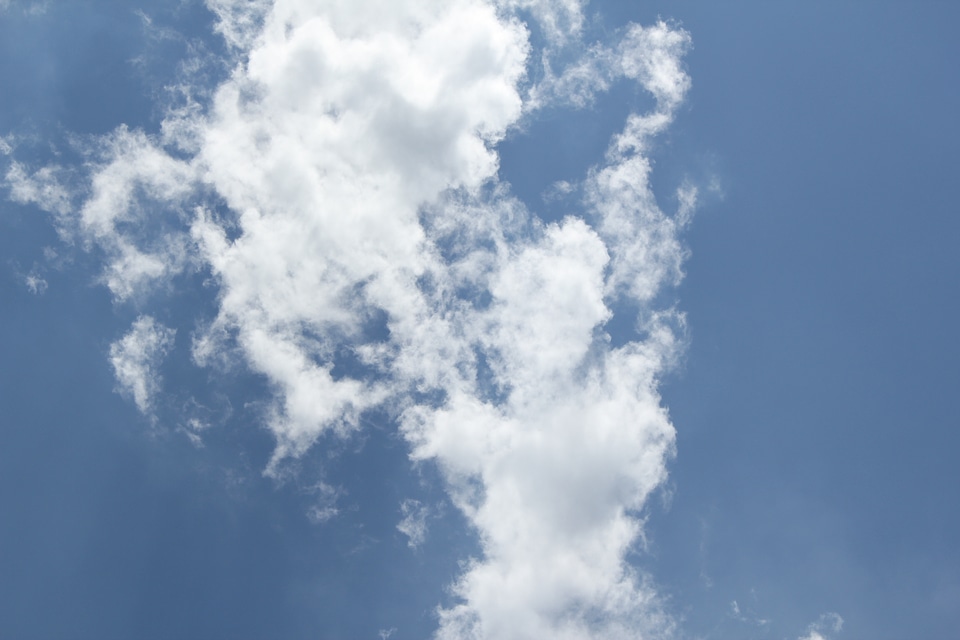 Green sky white cloud