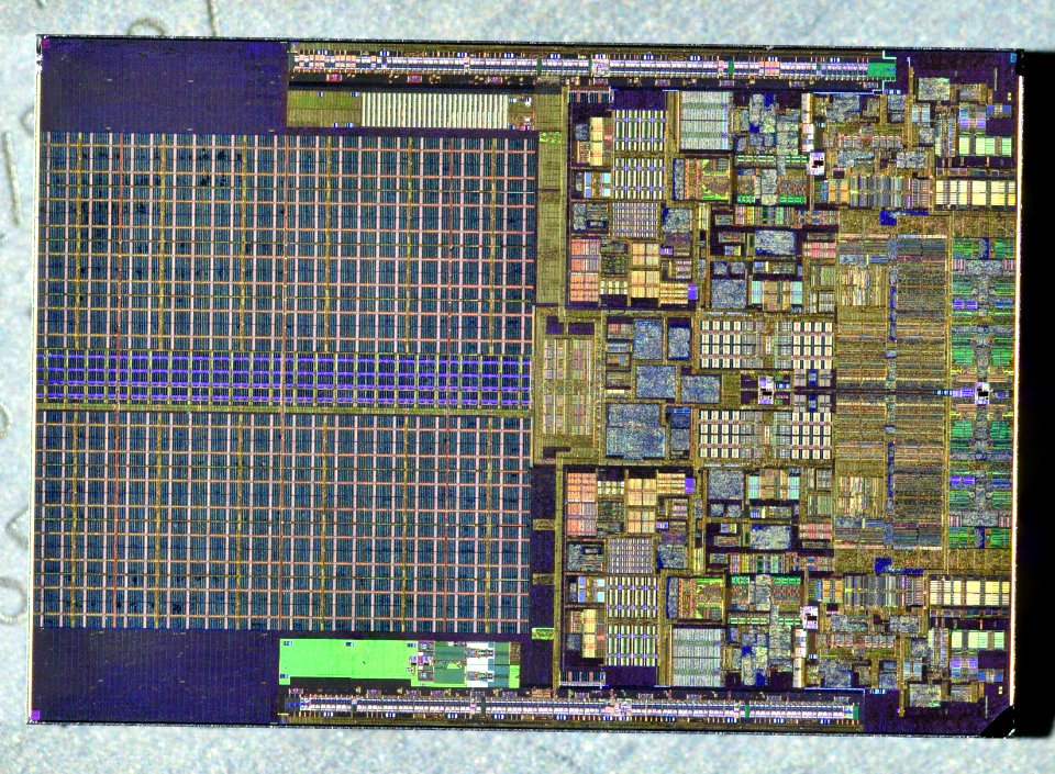 Intel Wolfdale die shot (E8400) etched
