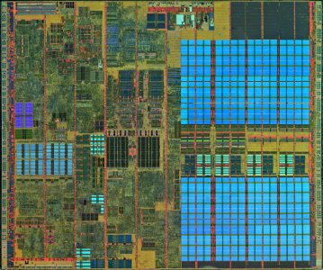 Intel Prescott-2M die shot - high res - stitched - external light