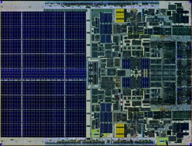 Intel Conroe (Core 2 Duo) die shot - high resolution - stitched external light