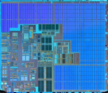 Intel Itanium 2 (Madison) die shot - etched photo