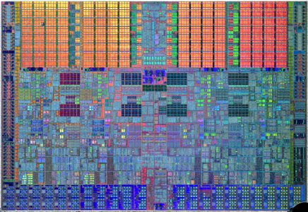Intel Bloomfield / Gainestown die shot - etched