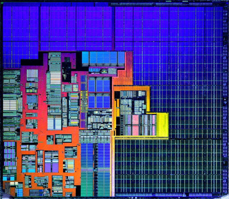 Intel Itanium 2 (Madison) die shot - etched