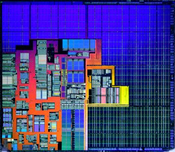 Intel Itanium 2 (Madison) die shot - etched photo