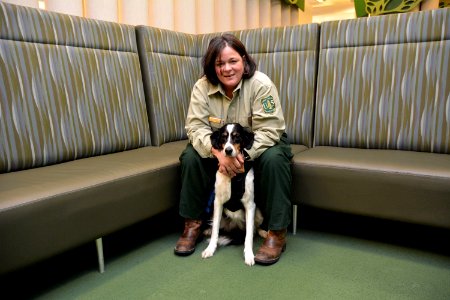 Jennifer Croft and Service Dog
