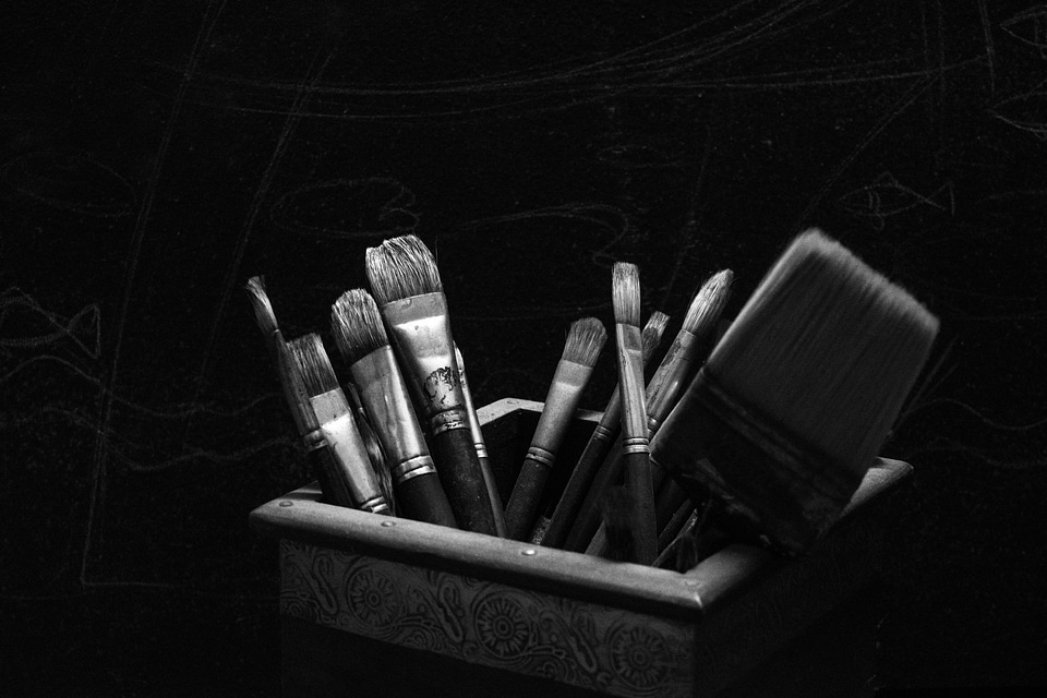 Canvas drawing black dark