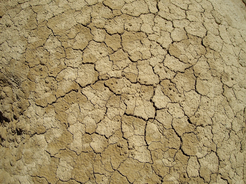 Ground cracked drought summer