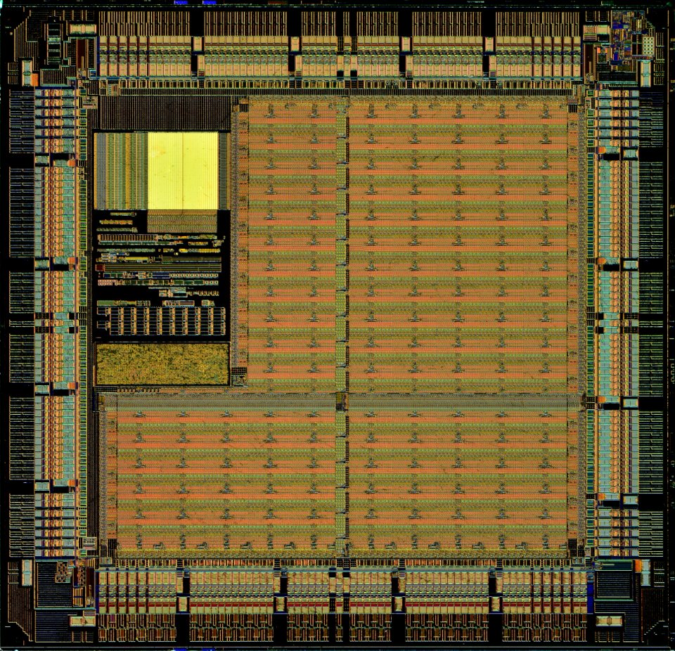 Altera MAX II die shot - etched - stitched