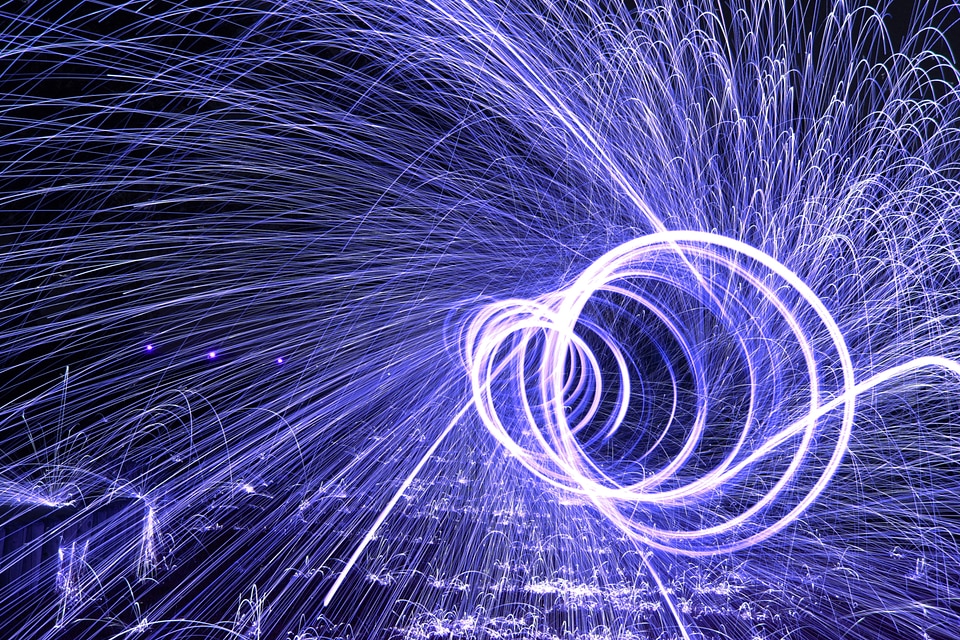Steel wool sparks creative use of light