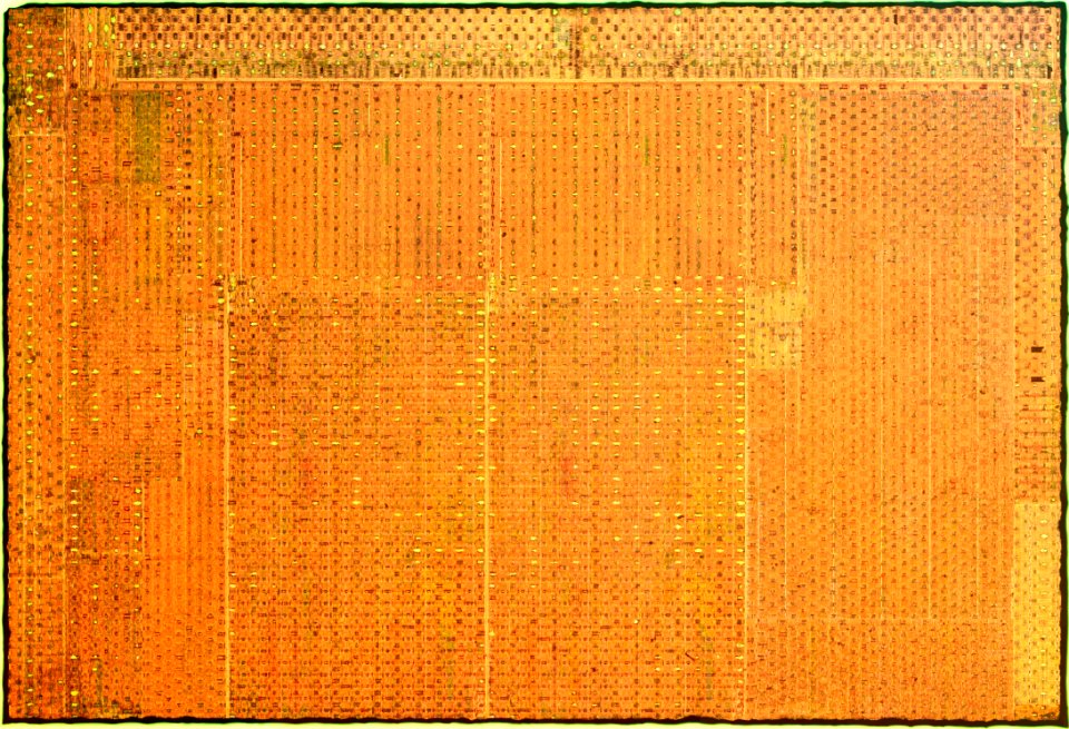 Intel Sandy Bridge 2C-GT1 die shot - top metal removed - high resolution - stitched