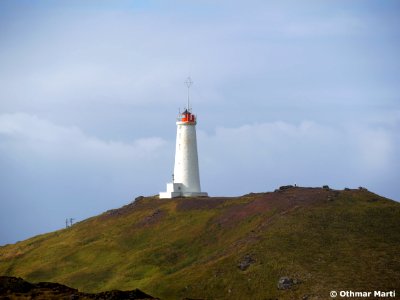 Lighthouse at Grindavik, Iceland photo