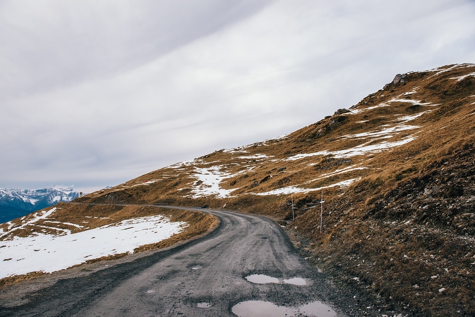 Snow mountains hills