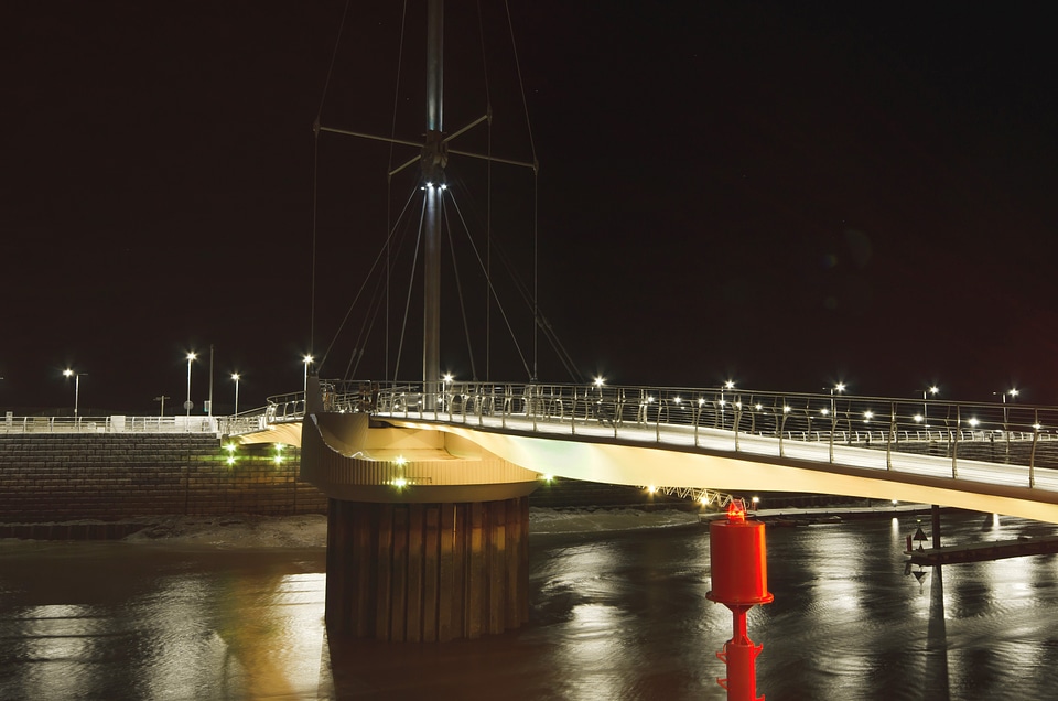 Night lights water