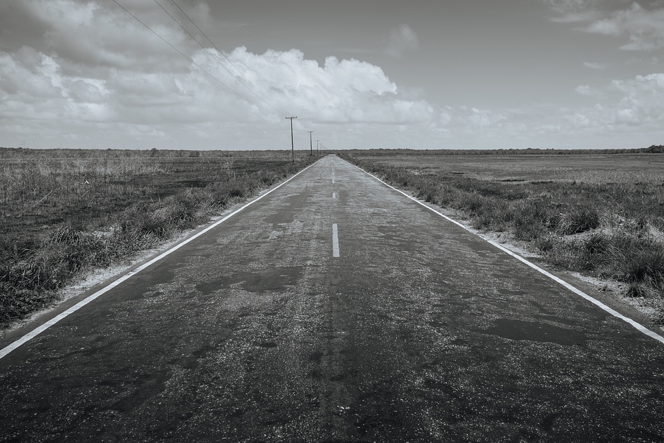 Trip road trip black and white