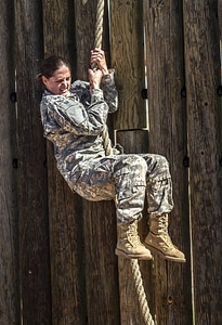 Female rope climb photo